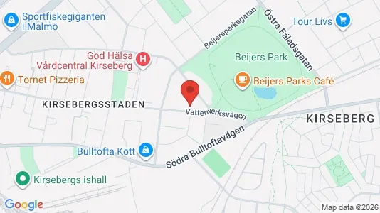 Bostadsrätter till salu i Kirseberg - kort over placeringen