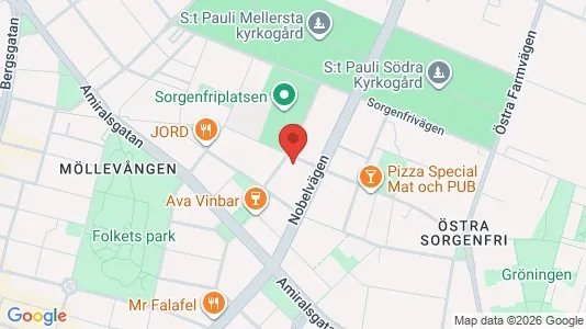 Lägenheter till salu i Malmö Centrum - kort over placeringen