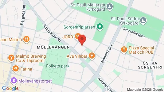 Lägenheter till salu i Malmö Centrum - kort over placeringen