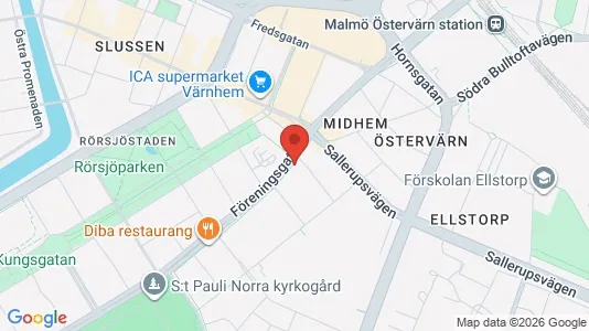 Lägenheter till salu i Malmö Centrum - kort over placeringen