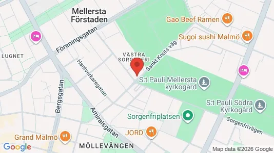 Lägenheter till salu i Malmö Centrum - kort over placeringen