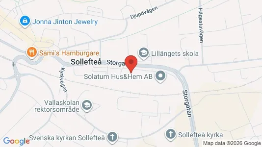 Lägenheter till salu i Sollefteå - kort over placeringen