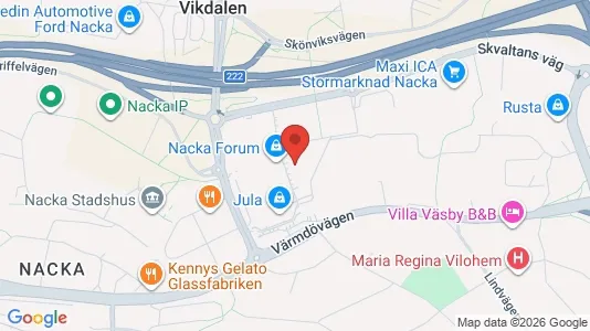 Lägenheter till salu i Nacka - kort over placeringen