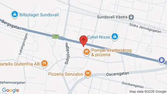 Lägenheter till salu i Sundsvall - kort over placeringen