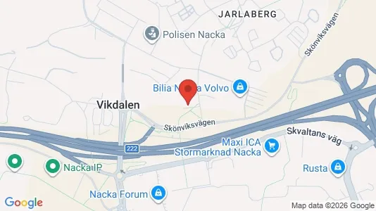Lägenheter till salu i Nacka - kort over placeringen