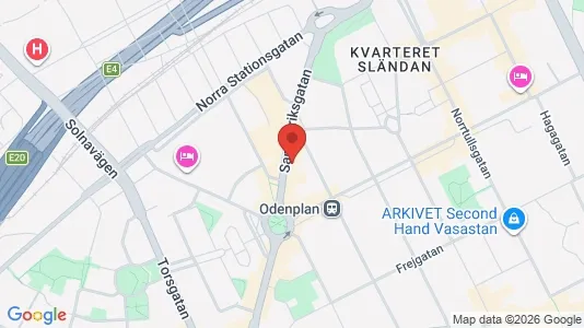 Lägenheter till salu i Vasastan - kort over placeringen