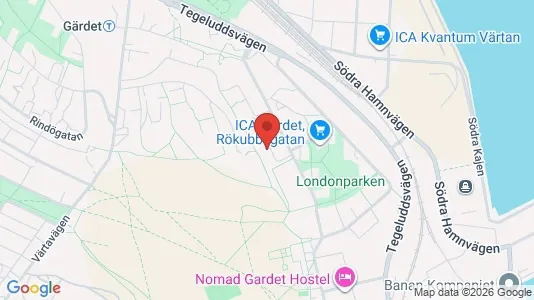 Lägenheter till salu i Gärdet/Djurgården - kort over placeringen