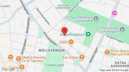 Lägenheter till salu i Malmö Centrum - kort over placeringen