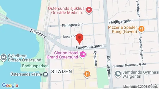 Lägenheter till salu i Östersund - kort over placeringen