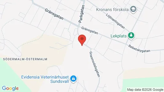 Lägenheter till salu i Sundsvall - kort over placeringen