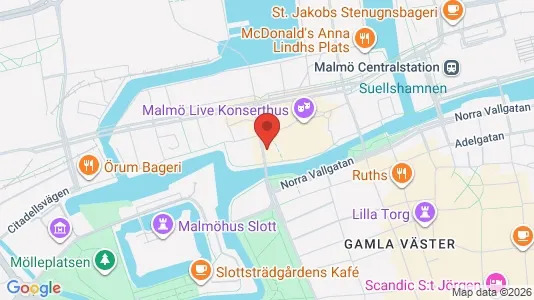 Lägenheter till salu i Malmö Centrum - kort over placeringen