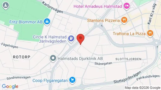 Lägenheter till salu i Halmstad - kort over placeringen
