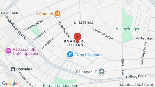 Lägenheter till salu i Uppsala - kort over placeringen