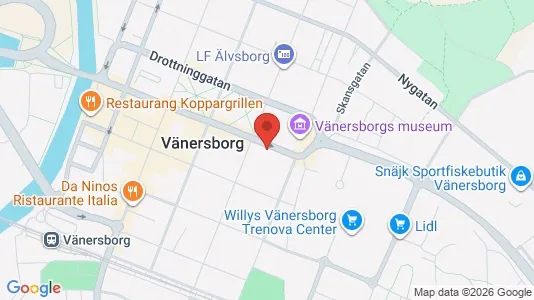 Lägenheter till salu i Vänersborg - kort over placeringen
