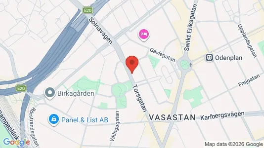 Lägenheter till salu i Vasastan - kort over placeringen