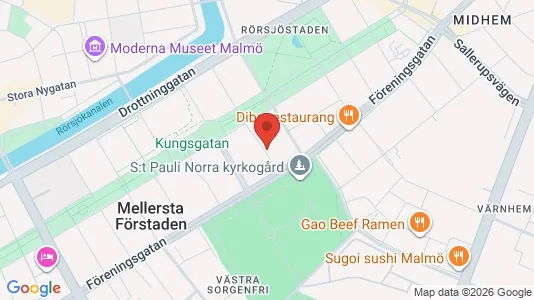 Lägenheter till salu i Malmö Centrum - kort over placeringen