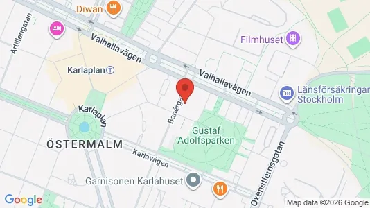 Lägenheter till salu i Östermalm - kort over placeringen