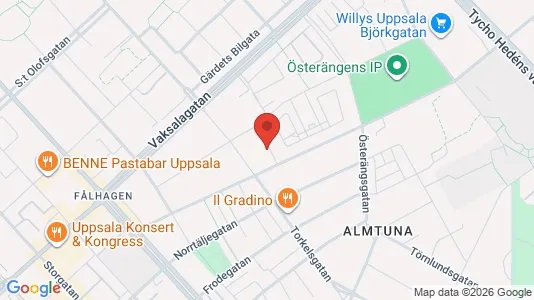 Lägenheter till salu i Uppsala - kort over placeringen