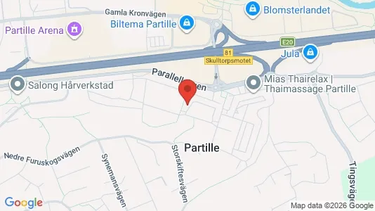 Lägenheter till salu i Partille - kort over placeringen