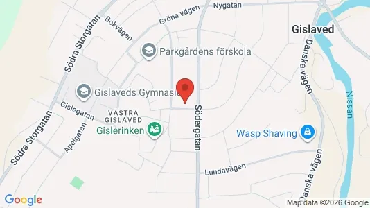 Bostadsrätter till salu i Gislaved - kort over placeringen