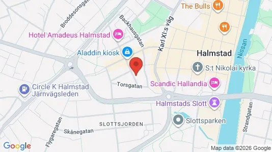 Lägenheter till salu i Halmstad - kort over placeringen