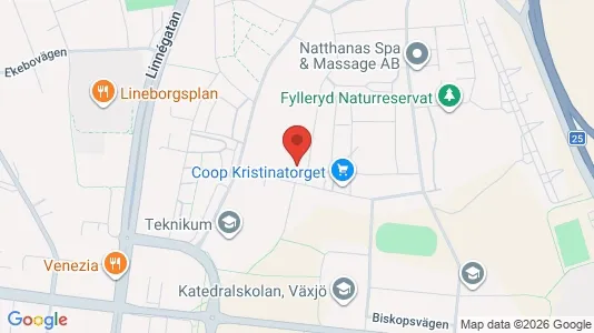 Lägenheter att hyra i Växjö - kort over placeringen