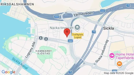 Lägenheter till salu i Hammarbyhamnen - kort over placeringen