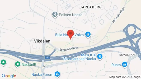 Lägenheter till salu i Nacka - kort over placeringen