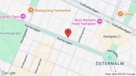Bostadsrätter till salu i Östermalm - kort over placeringen