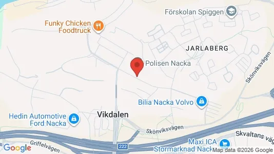 Lägenheter till salu i Nacka - kort over placeringen