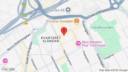 Bostadsrätter till salu i Vasastan - kort over placeringen