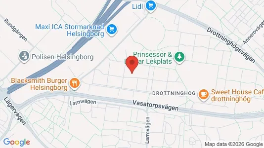 Bostadsrätter till salu i Helsingborg - kort over placeringen