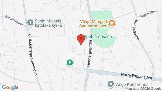 Bostadsrätter till salu i Växjö - kort over placeringen