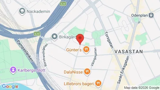 Bostadsrätter till salu i Vasastan - kort over placeringen