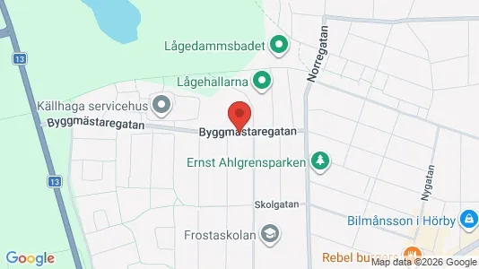 Bostadsrätter till salu i Hörby - kort over placeringen