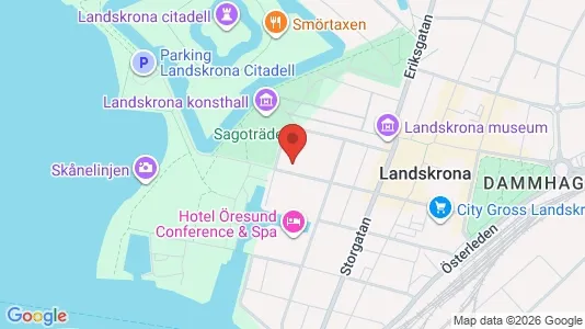 Lägenheter till salu i Landskrona - kort over placeringen