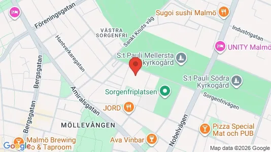 Lägenheter till salu i Malmö Centrum - kort over placeringen