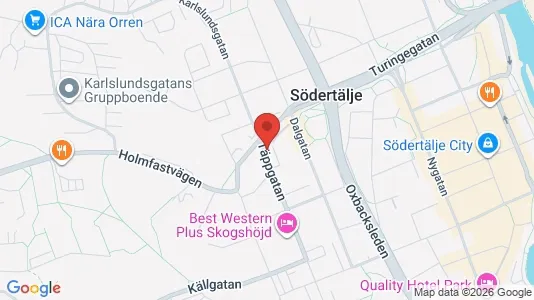 Lägenheter till salu i Södertälje - kort over placeringen
