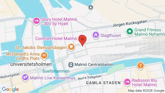 Lägenheter till salu i Malmö Centrum - kort over placeringen