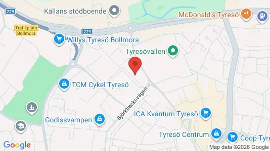 Lägenheter att hyra i Tyresö - kort over placeringen