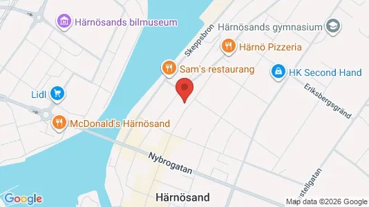 Lägenheter att hyra i Härnösand - kort over placeringen