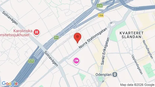 Lägenheter att hyra i Vasastan - kort over placeringen