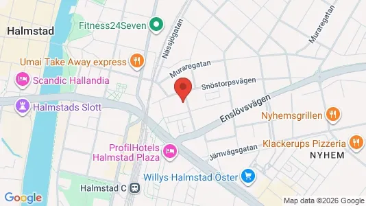 Lägenheter att hyra i Halmstad - kort over placeringen