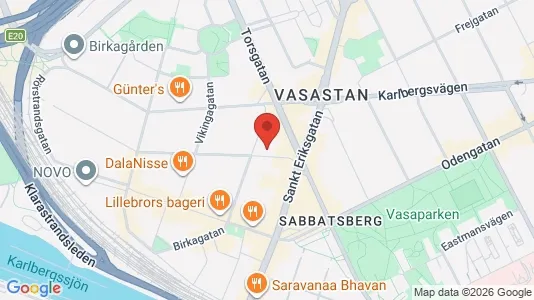 Lägenheter att hyra i Vasastan - kort over placeringen
