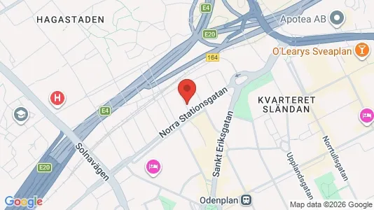 Lägenheter att hyra i Vasastan - kort over placeringen