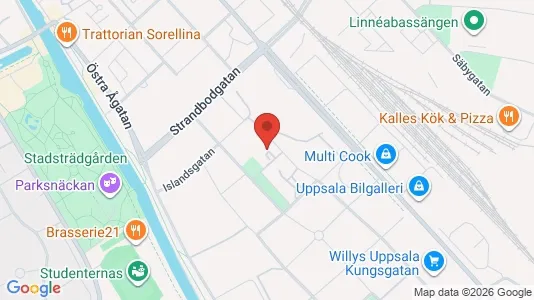 Lägenheter att hyra i Uppsala - kort over placeringen
