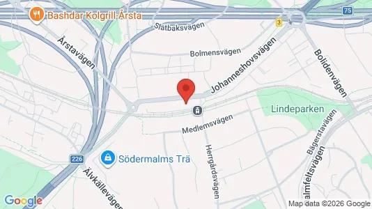 Lägenheter att hyra i Hammarbyhamnen - kort over placeringen