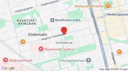 Lägenheter att hyra i Södermalm - kort over placeringen
