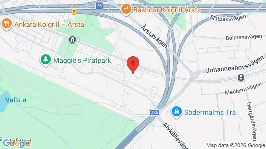 Lägenheter att hyra i Hammarbyhamnen - kort over placeringen
