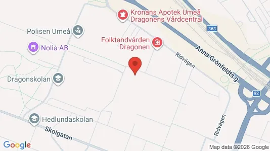 Lägenheter till salu i Umeå - kort over placeringen
